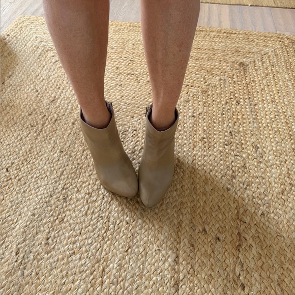 REVOLVE Pura Lopez Wedge Bootie Light Tan Leather Super comfortable Sexy 🔥 - Picture 7 of 16